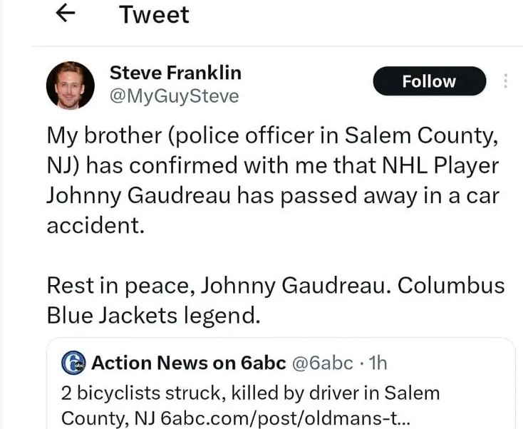 Johnny Gaudreau Death